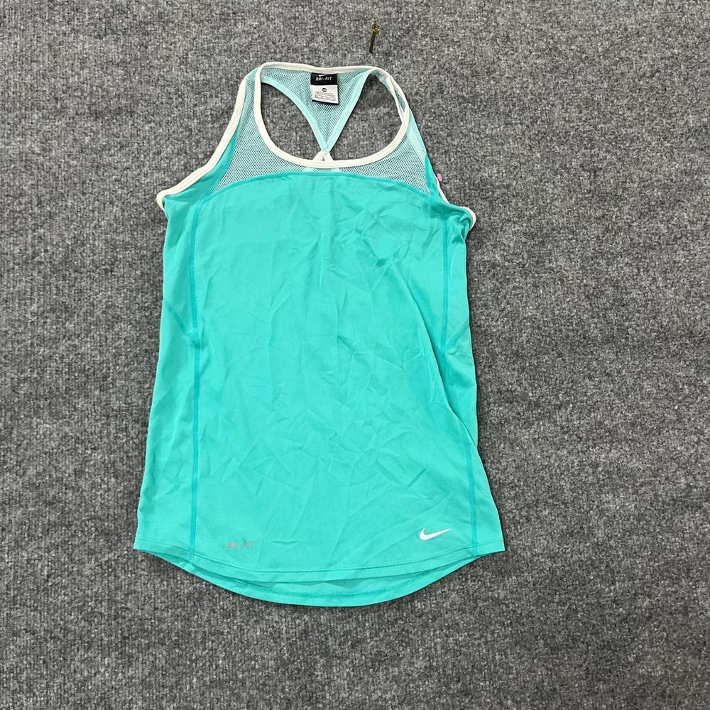 Nike Tank Top Womens Size XS Teal Dri-Fit Mesh Racerback Athletic Running Gym